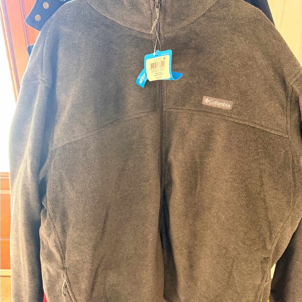NWT Big and tall Columbia Men's Mountain Full Zip fleece jacket 4x Charcoal .